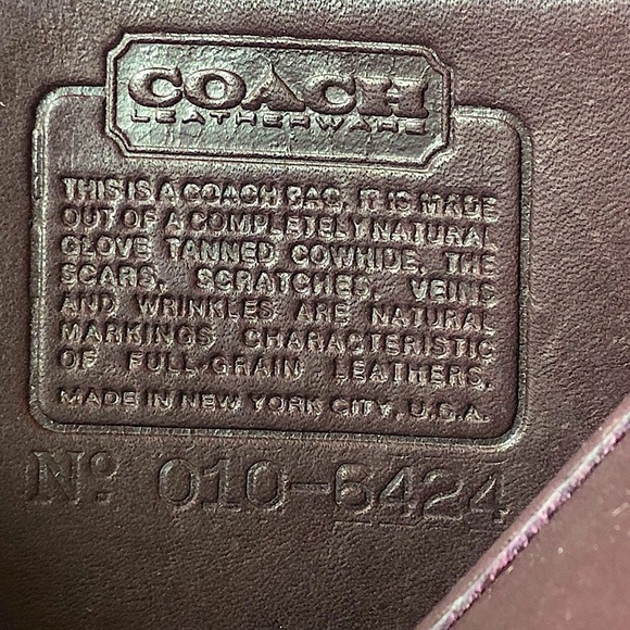 VINTAGE COACH Mahogany Leather Top Handle Turn Lock Unisex Shoulder Bag NYC COA - Picture 11 of 17